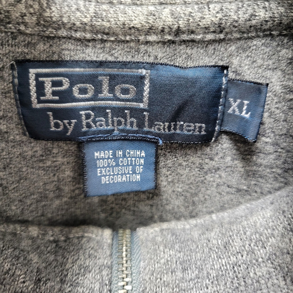 Polo Ralph Lauren Long-Sleeves Gray Men’s Quarter Zip Pullover XL - Picture 5 of 5
